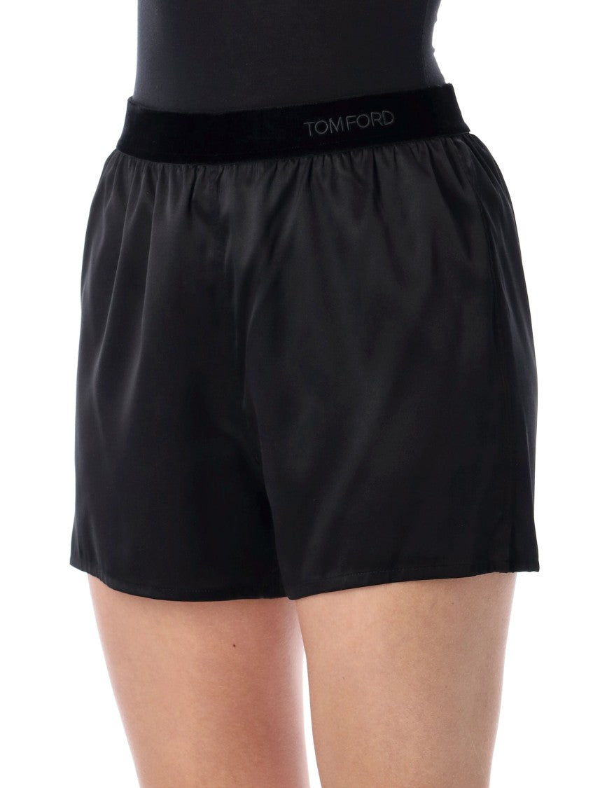 Tom Ford Stretch Silk Satin Pj Shorts