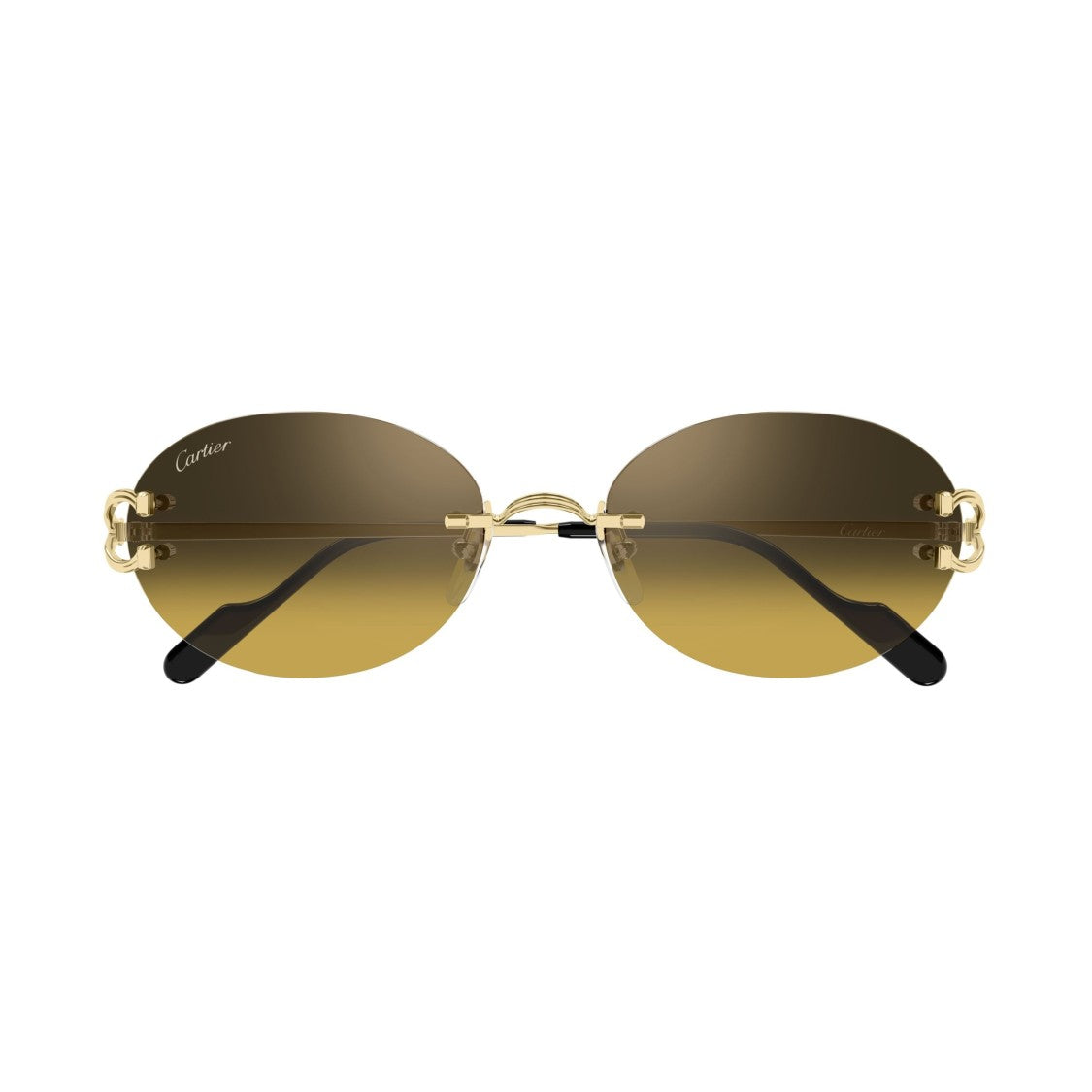 Cartier Rimless Oval Sunglasses With Unique Loop Detail