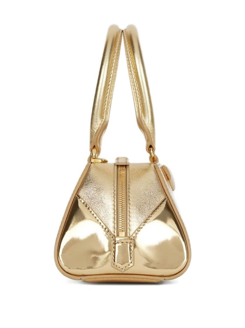 Givenchy Trapezoidal Shaped Gold Metallic Calf Leather Bag