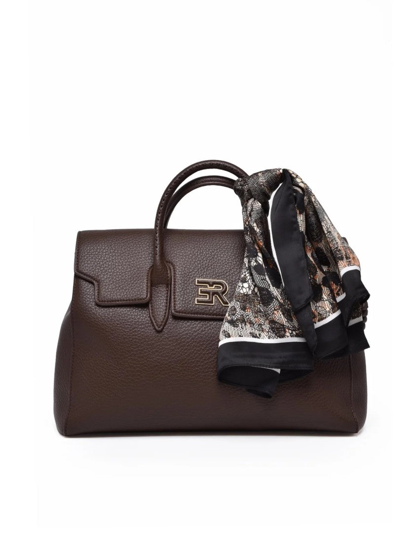 Ermanno Firenze Ermanno Firenze Violet Handbag With Detachable Shoulder Strap And Gold Accents