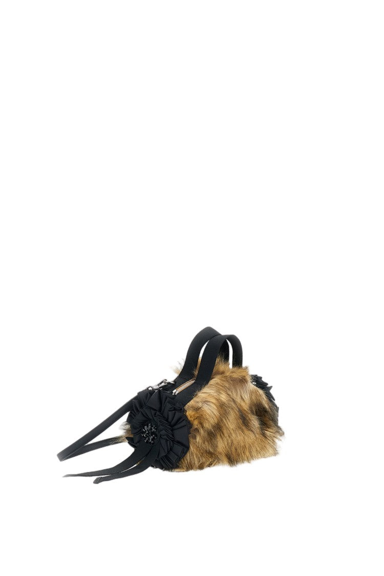 Simone Rocha Black Faux Fur Ribbon Mini Bag