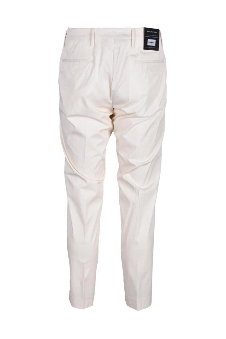 Michael Coal White Stretch Cotton-Blend Pants