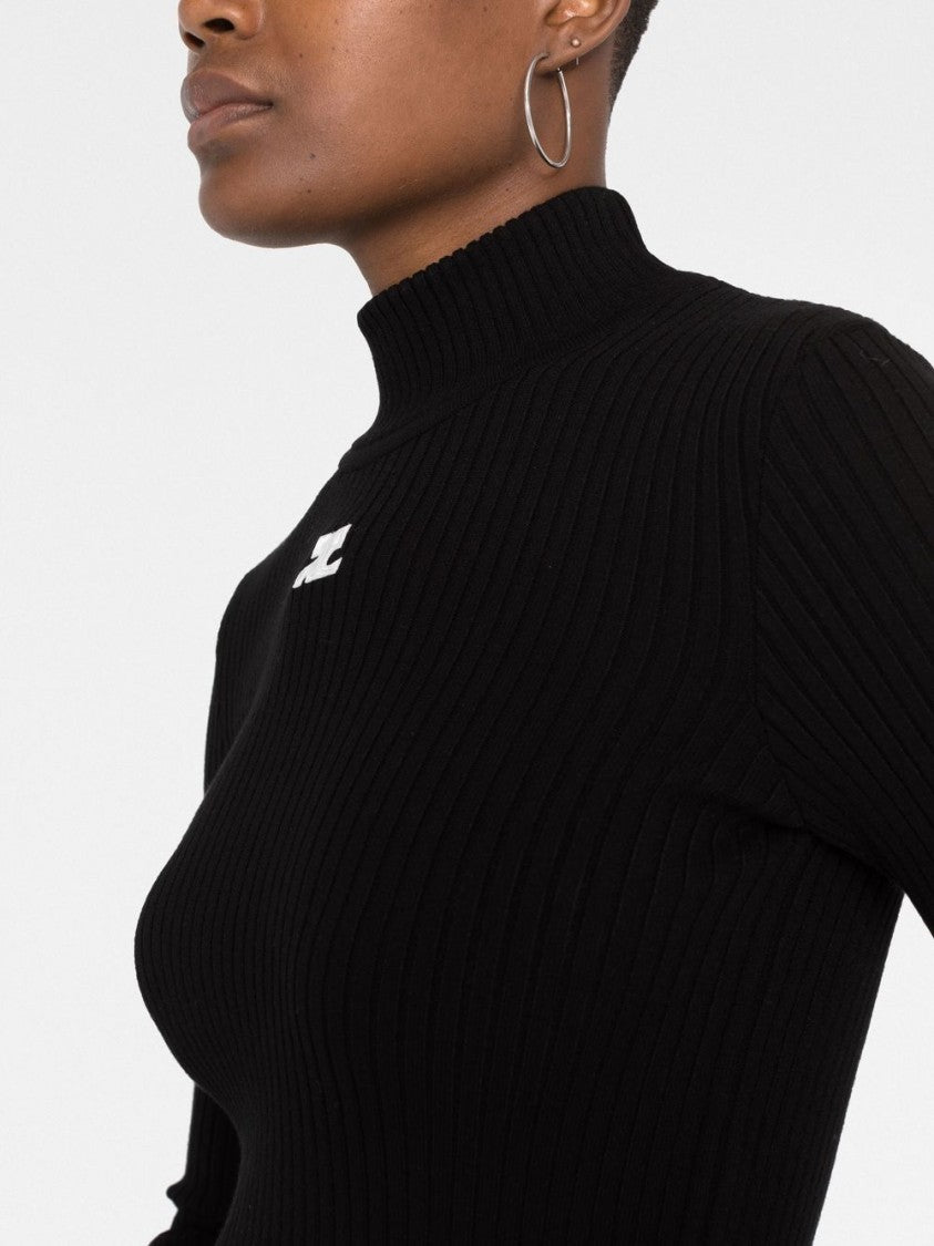 Courrèges Black Roll Neck Sweater