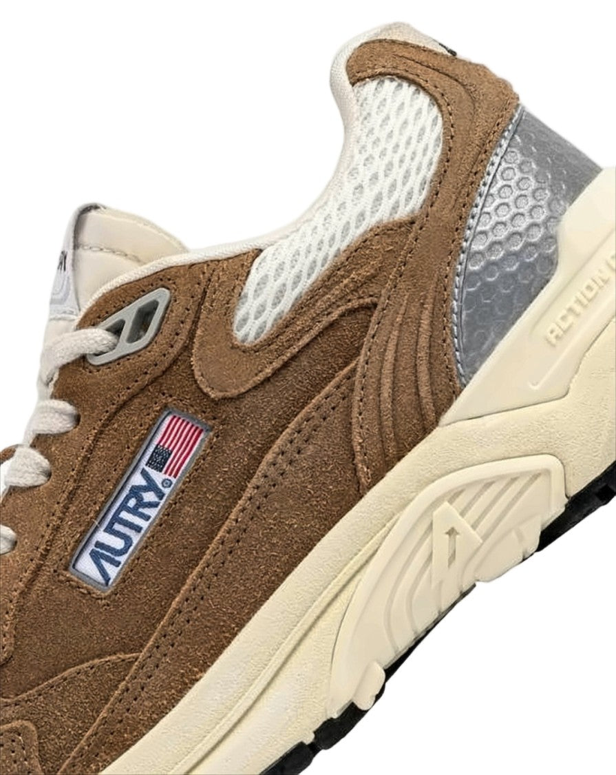 Autry Layered Design Suede And Mesh Sneakers