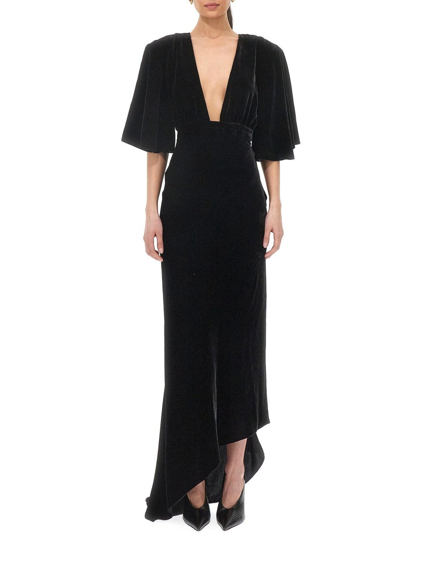 Roberto Cavalli Maxi Dress With Deep V-Neckline