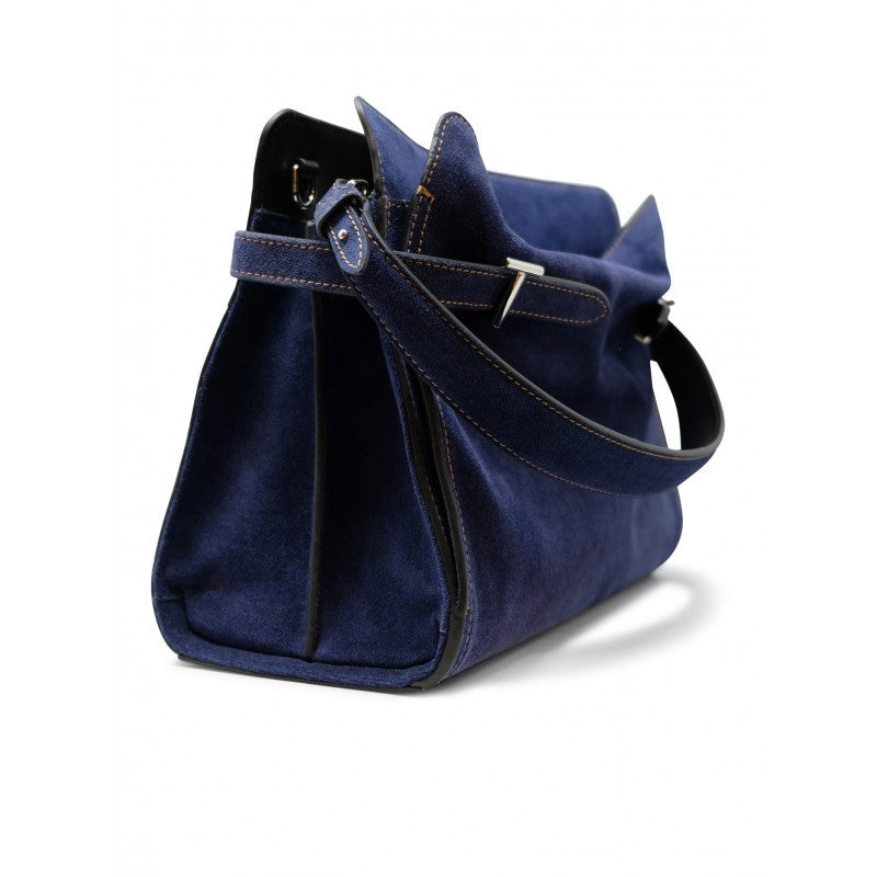 Le Tanneur Blue Denim Effect Large Shoulder Bag