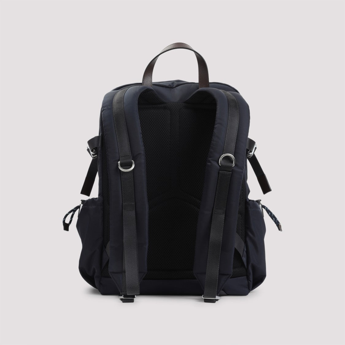 Prada Spacious Black Polyamide Backpack With Bungee Cord Detail