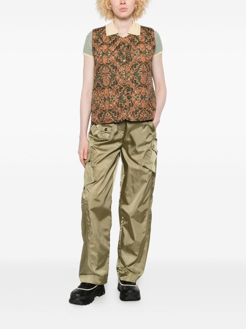 Barbour Quilted Vest With Ornate Floral Pattern