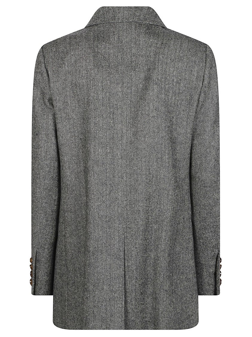 Blazé Milano J Line Everyday Double-Breasted Textured Wool-Blend Blazer
