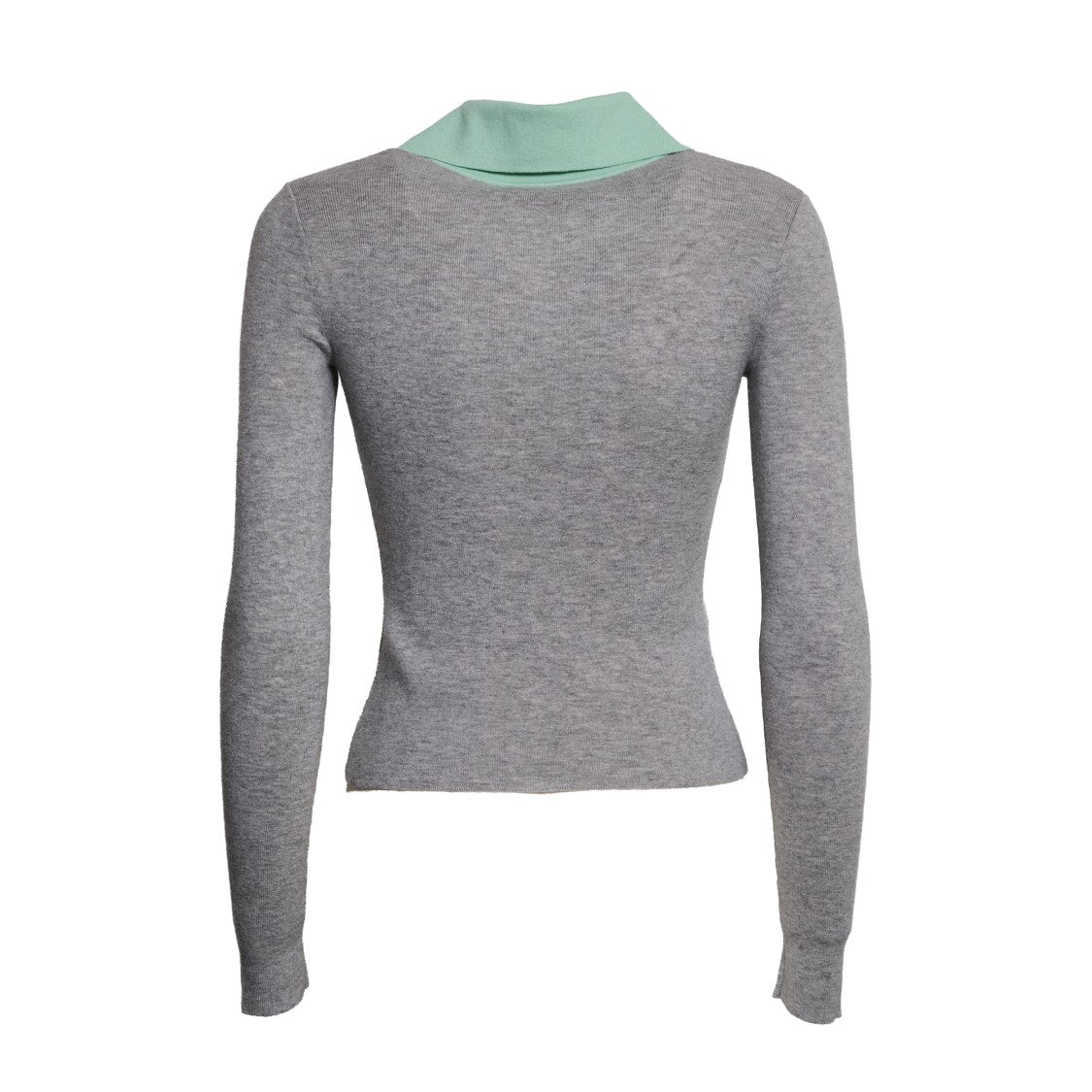 Self-Portrait Fitted Grey Merino Wool Cardigan