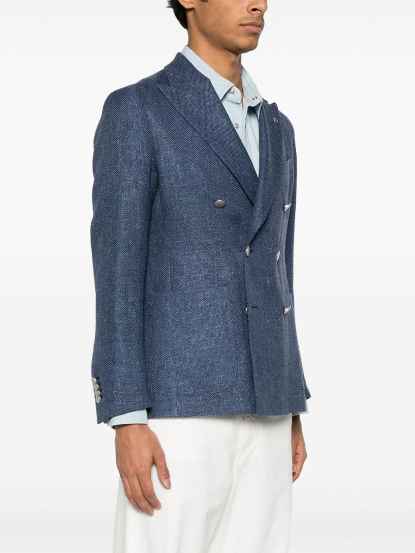 Tagliatore Tailored Double-Breasted Jacket With Textured Finish