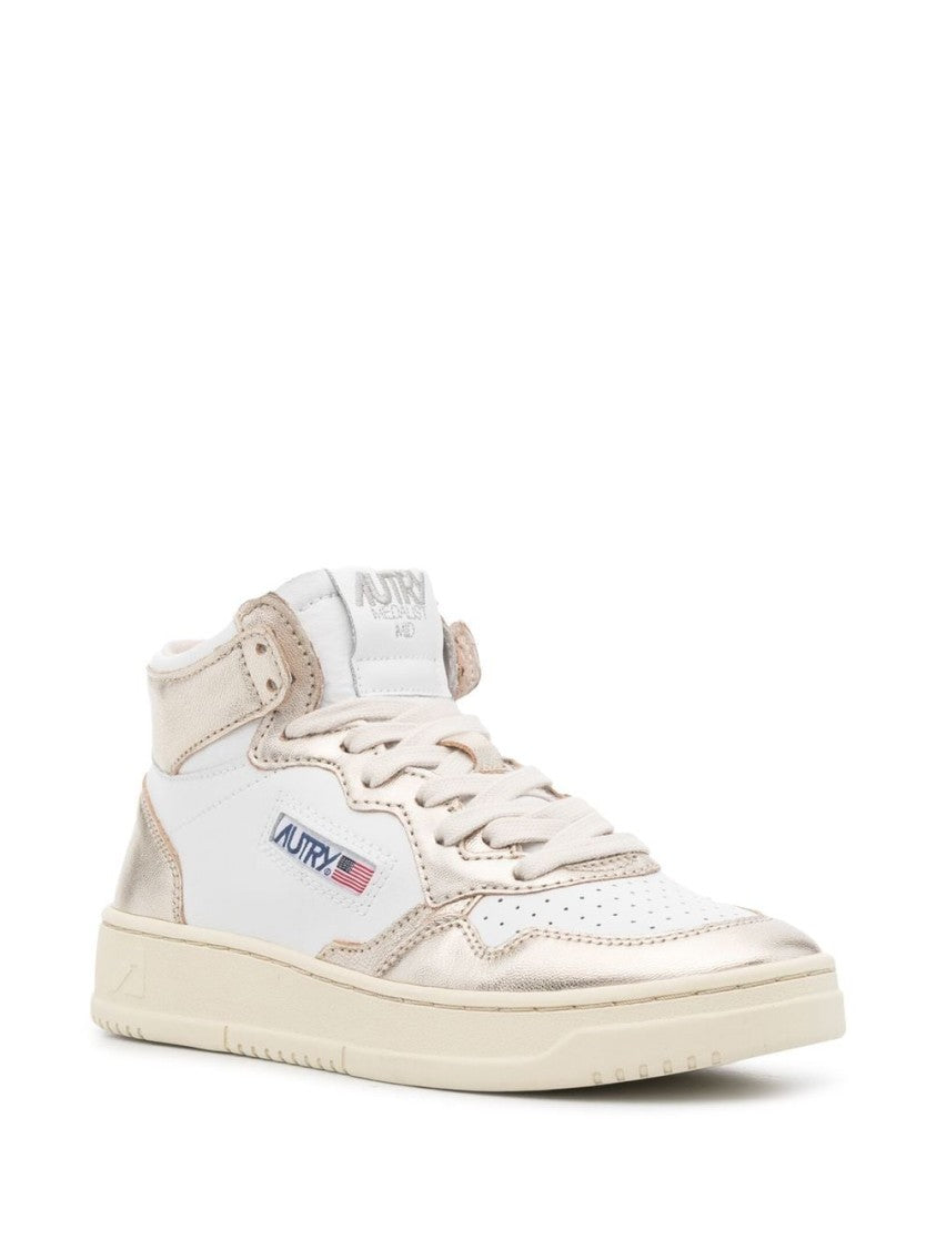 Autry Panelled White Leather Sneakers