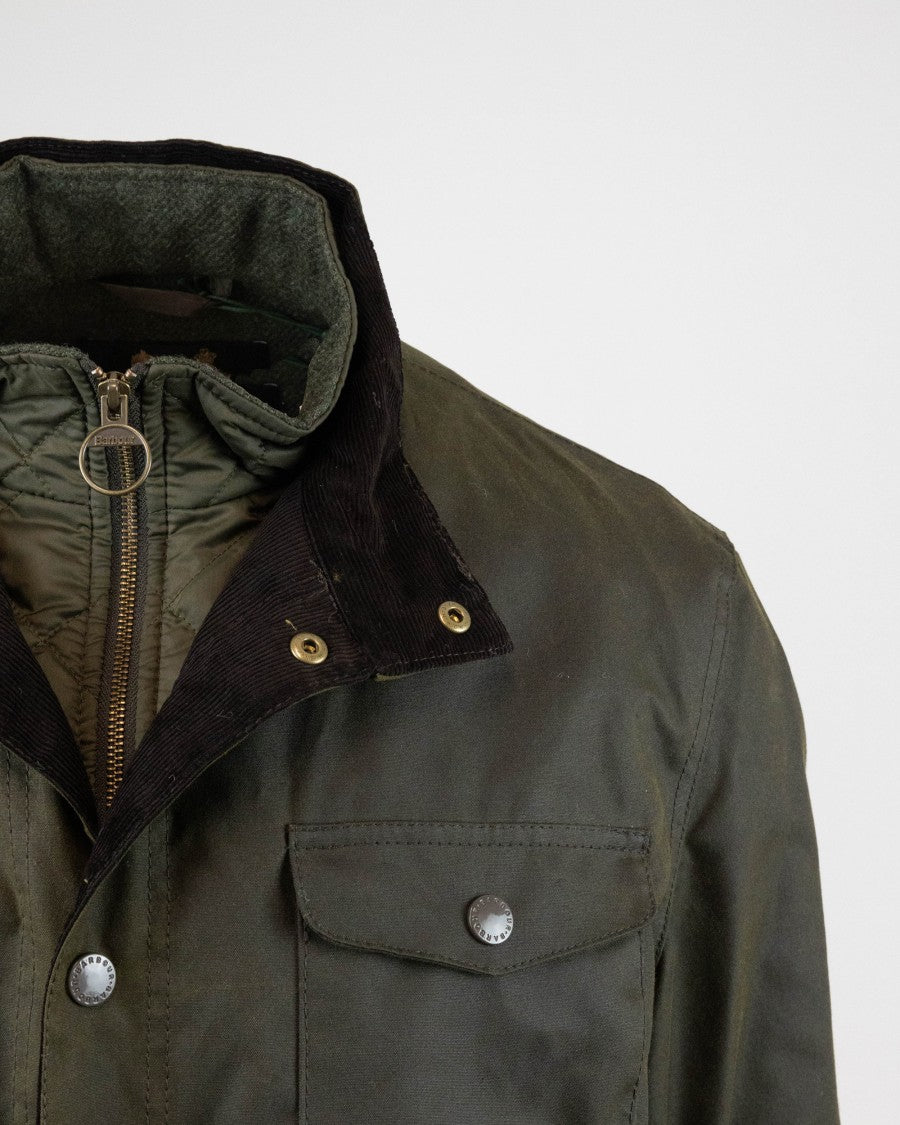 Barbour Ogston Wax Jacket - Olive Green