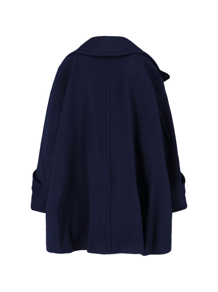 Chloé Double-Breasted Coat – Navy Blue