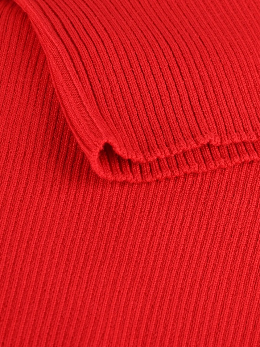 Prada Fitted Ribbed Top With Round Neckline And Subtle Branding
