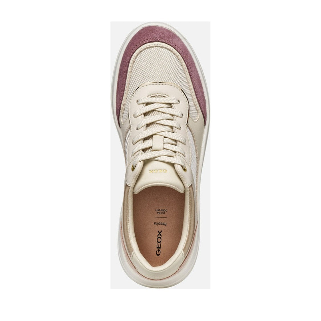 Geox Spherica Ecub-3 Beige Suede-Accent Sneakers