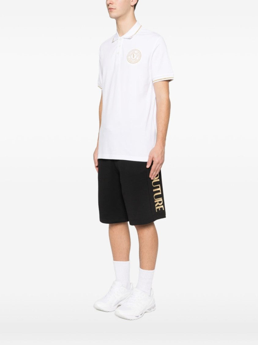 Versace Jeans Couture Short-Sleeved Polo Shirt With Gold Trim