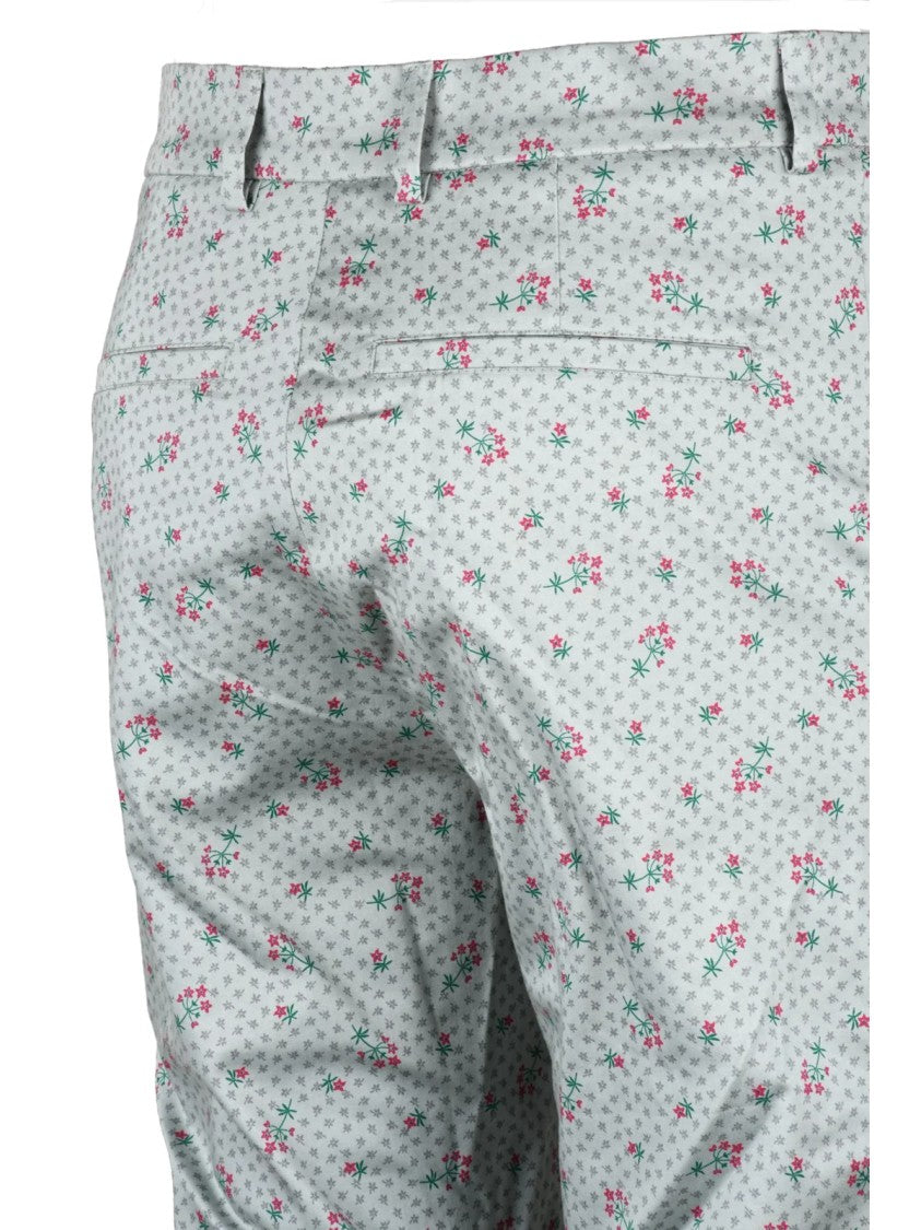 Vivienne Westwood Anglomania Multicolor Floral Print Cotton Straight-Leg Pants