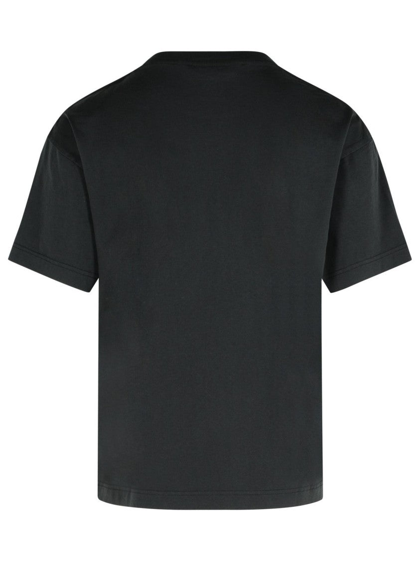 Palm Angels Ribbed Crew Neck Cotton T-Shirt