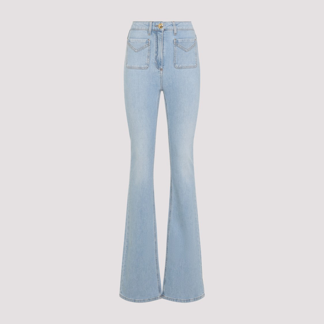 Elisabetta Franchi High-Waist Boot-Cut Jeans With Flap Pockets