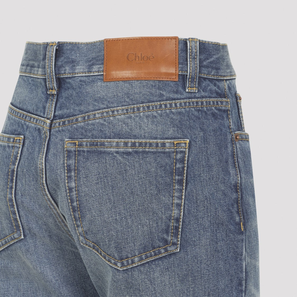 Chloé High Waist Faded Blue Cotton Denim Jeans