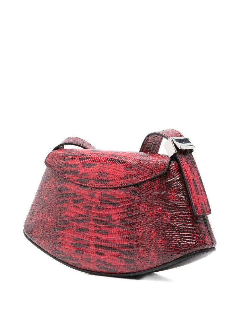 Jil Sander Structured Shoulder Bag In Rosso Vitello Leather