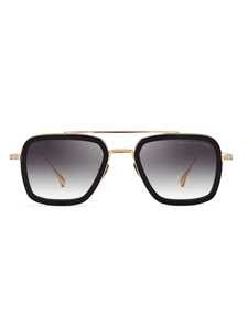 Dita Bold Geometric Black Sunglasses With Metallic Finish
