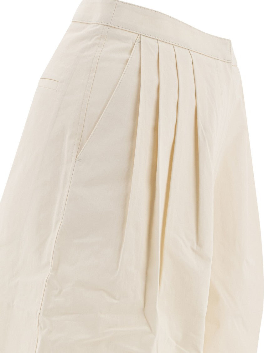 Theloom Wide Leg Trousers With Pleated Front