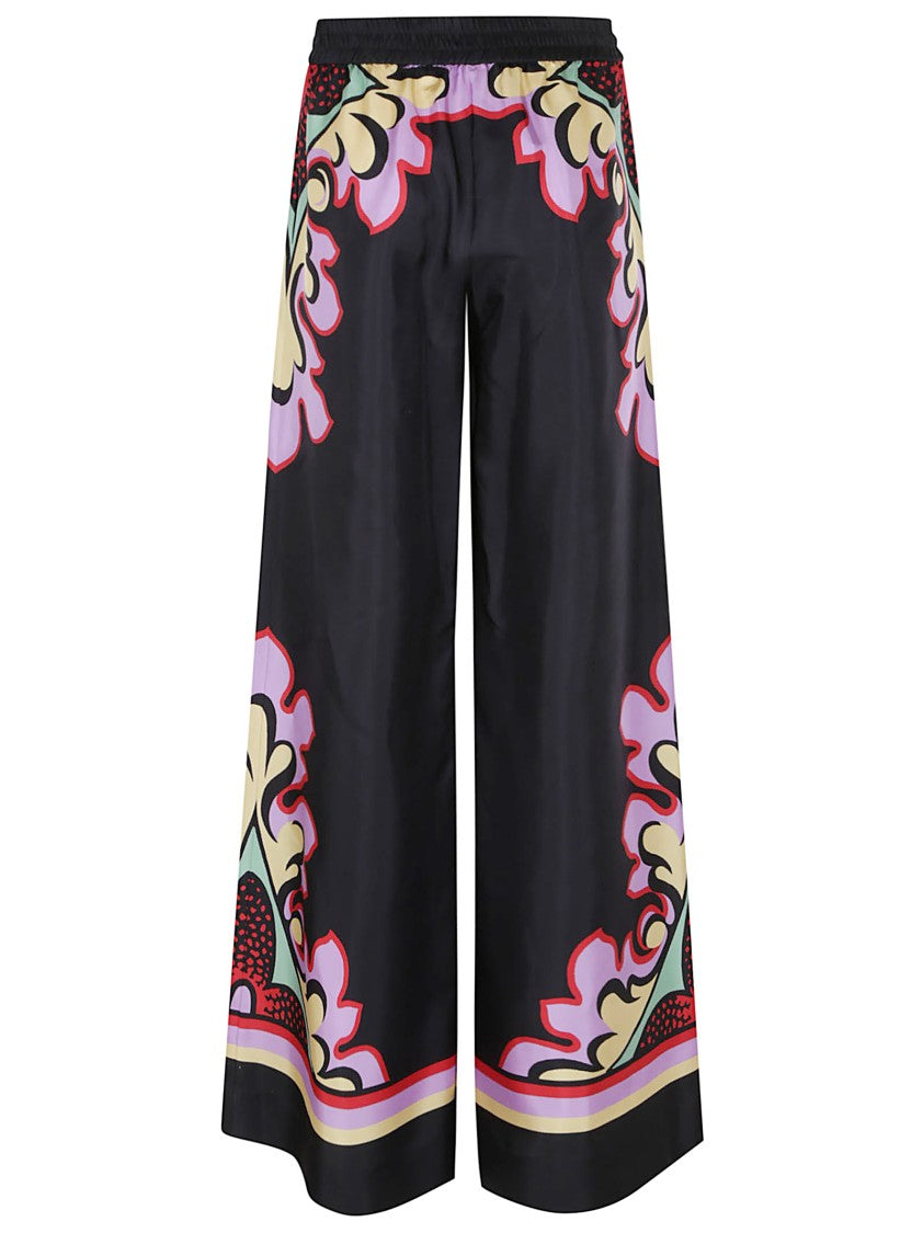 La Double J Silk Twill Palazzo Pants With Relaxed Leg Design