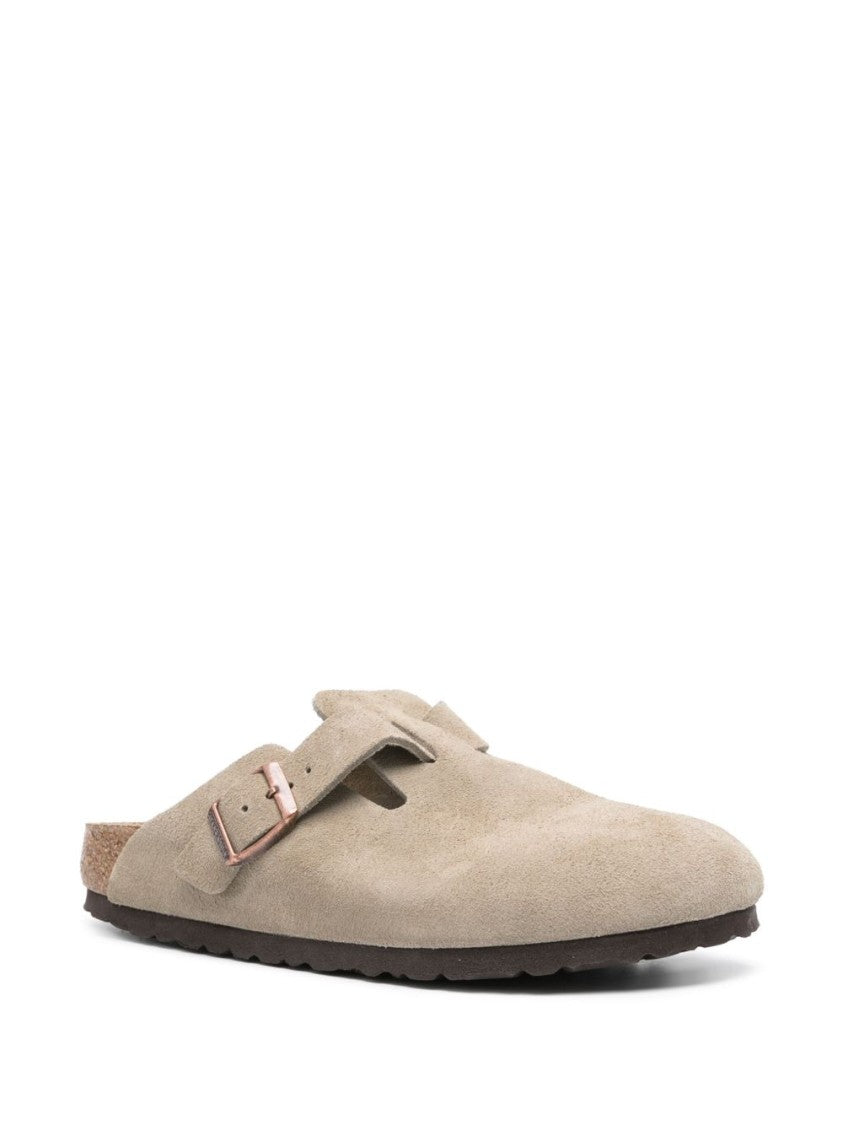 Birkenstock Suede Cork-Footbed Closed-Toe Sandals