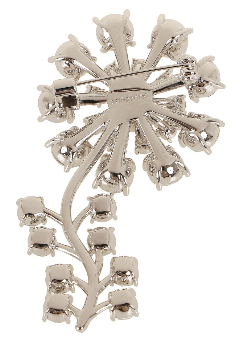 Self-Portrait Silver Crystal Flower Brooch