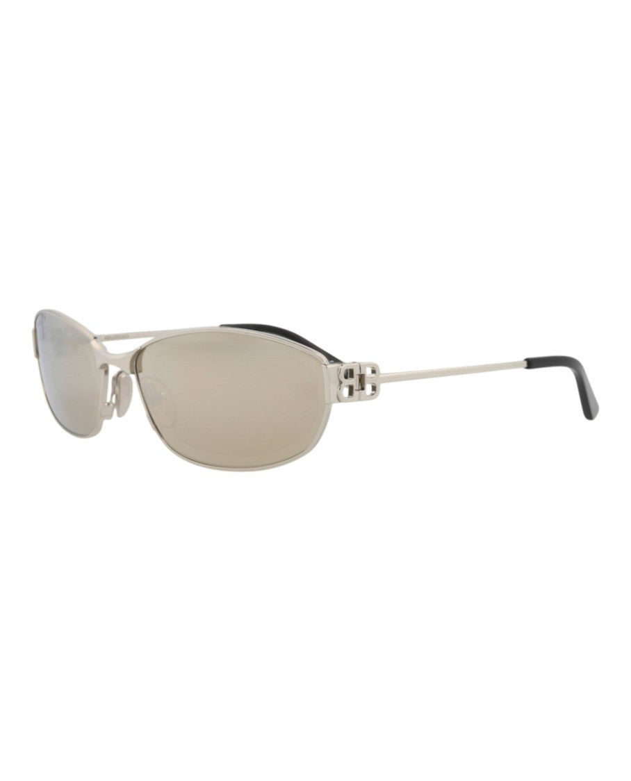 Balenciaga Square-Frame Metal Sunglasses