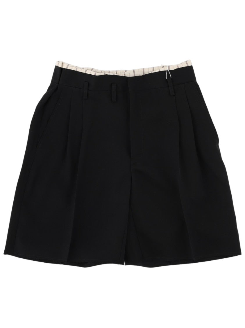 Maison Margiela Tailored Black Shorts With Structured Fit And Contrasting Waistband