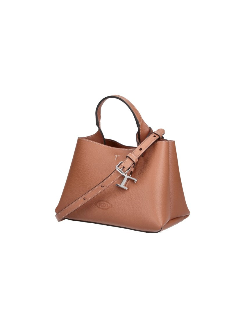 Tod's Brown Leather Charm Mini Shoulder Bag