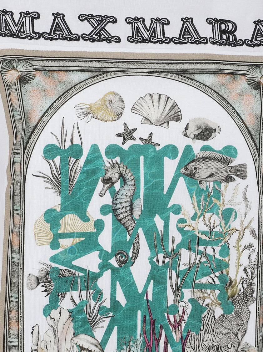 Max Mara Short-Sleeve Graphic Print T-Shirt With Underwater Scene