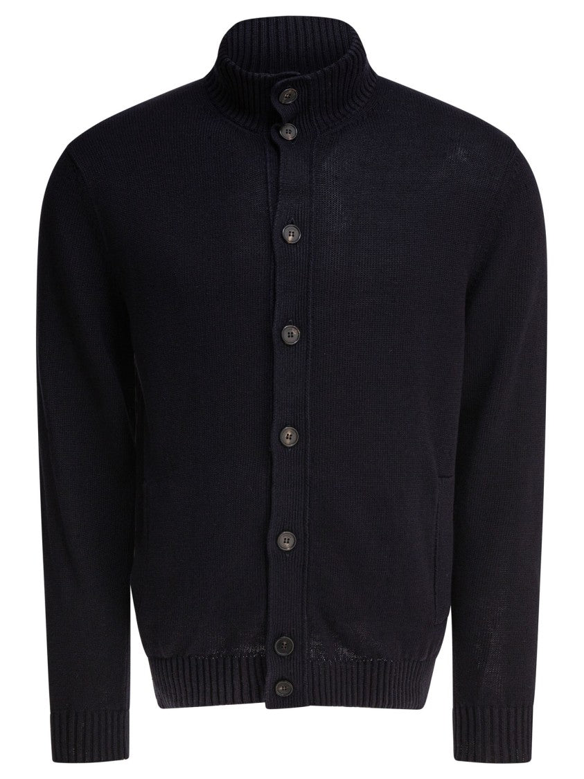 Zanone Button-Up Knitwear With Ribbed Detailing
