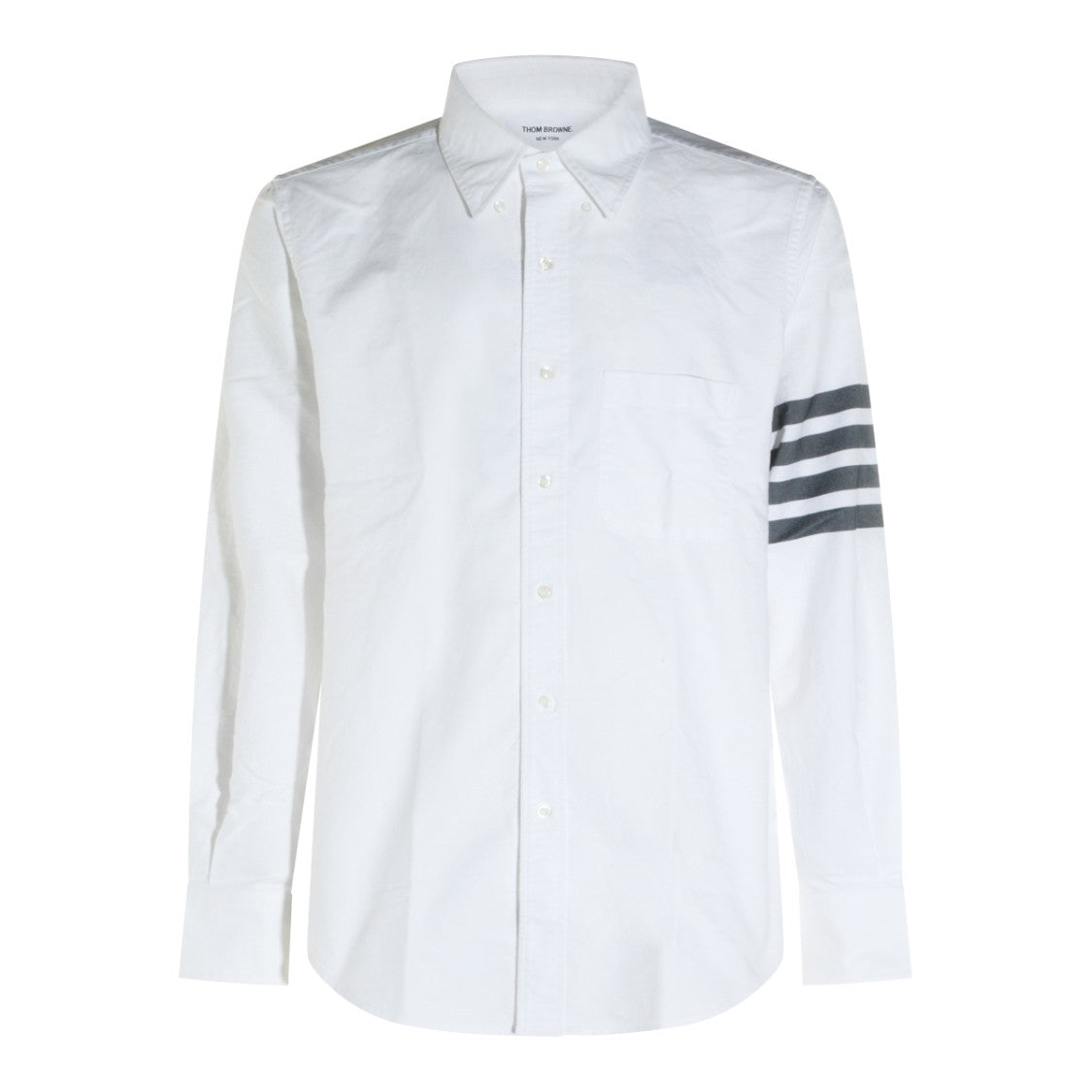 Thom Browne Men's Oxford 4-bar Shirt / White /Navy Size 2