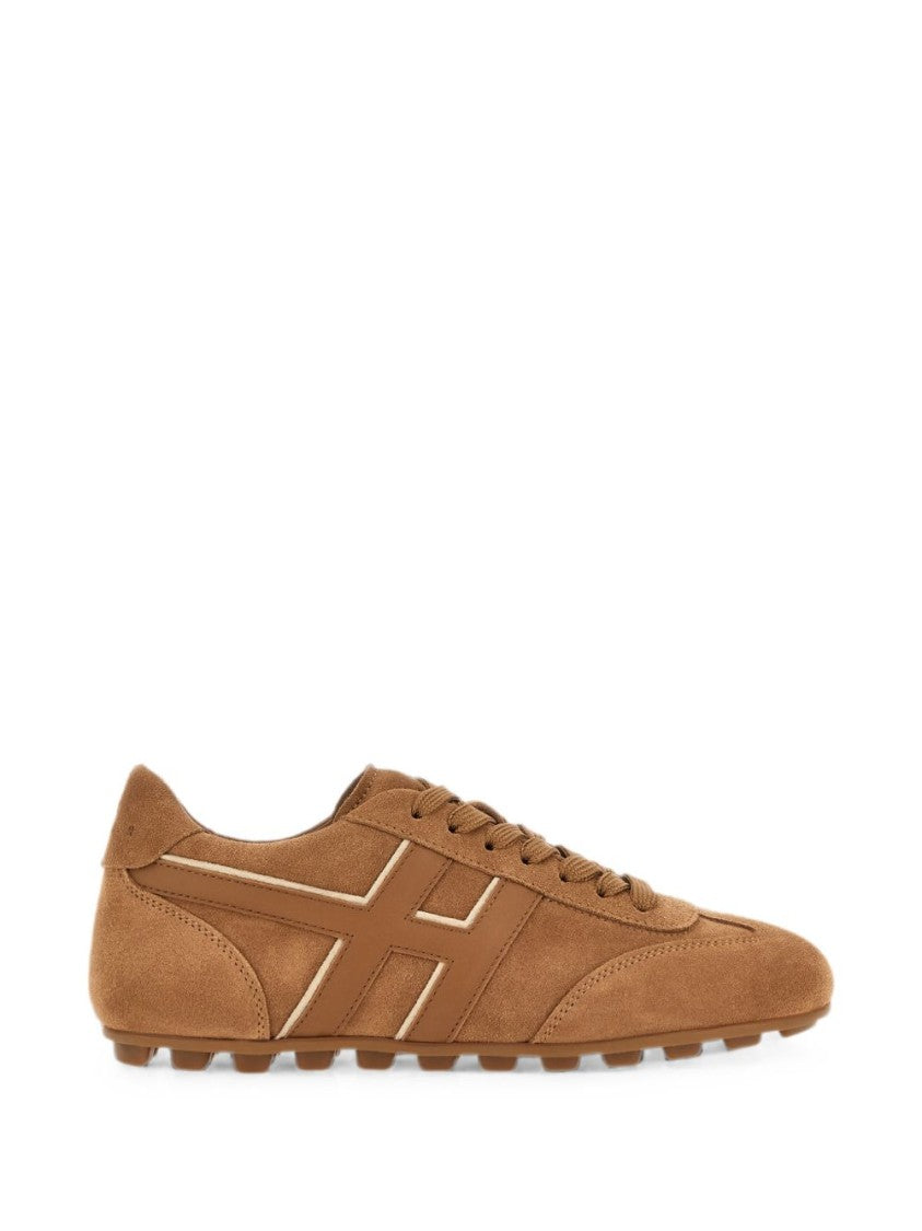 Hogan Low-Profile Suede Sneakers With Distinctive Side Panel Design