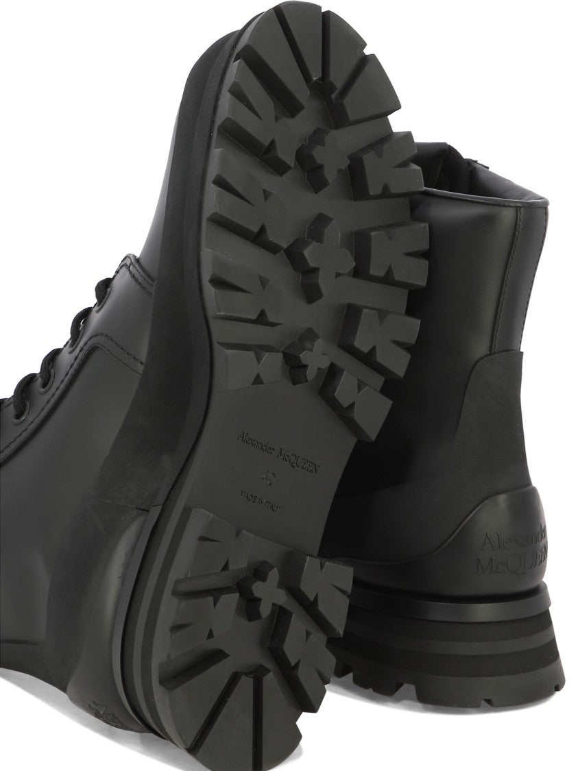 Alexander Mcqueen Leather-Rubber Ankle Boots