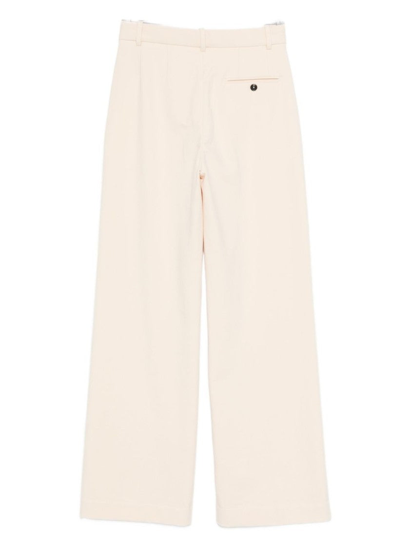 Circolo 1901 Beige Wide-Leg Trousers With High Waist