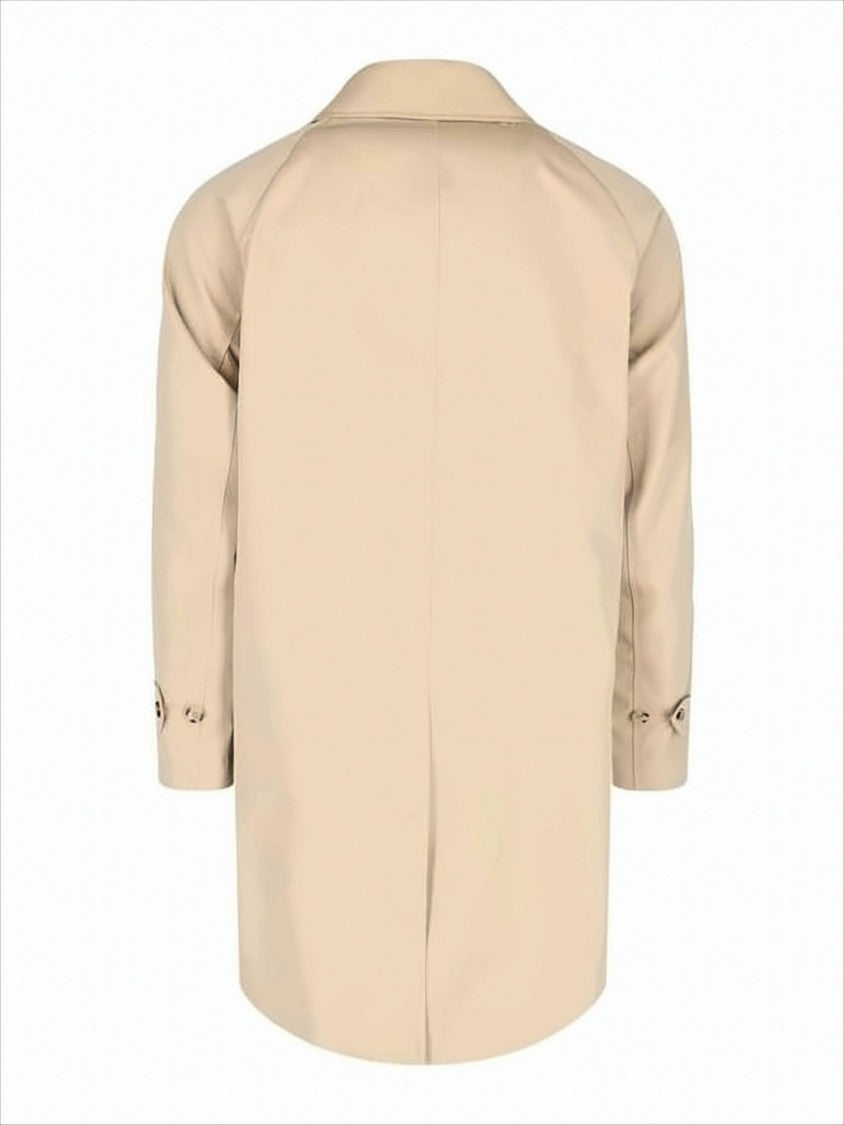 Burberry Beige Cotton Coat With Design