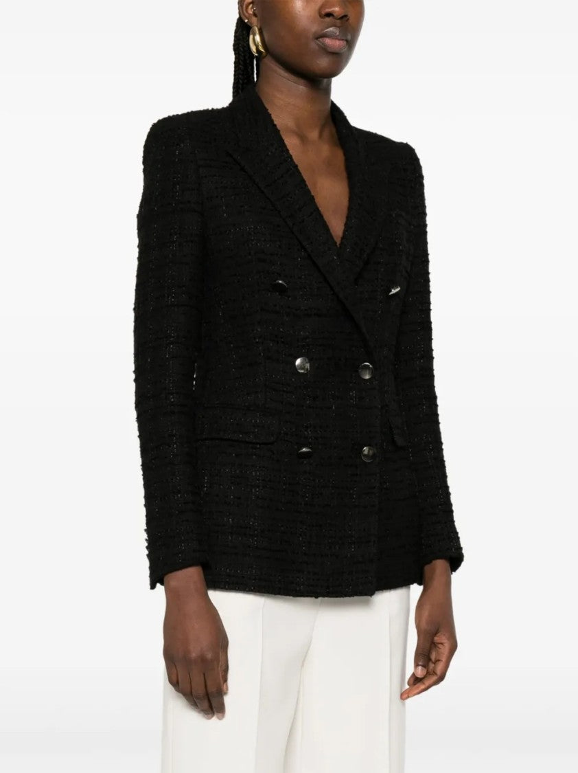 Tagliatore Tailored Black Blazer With Double-Breasted Design