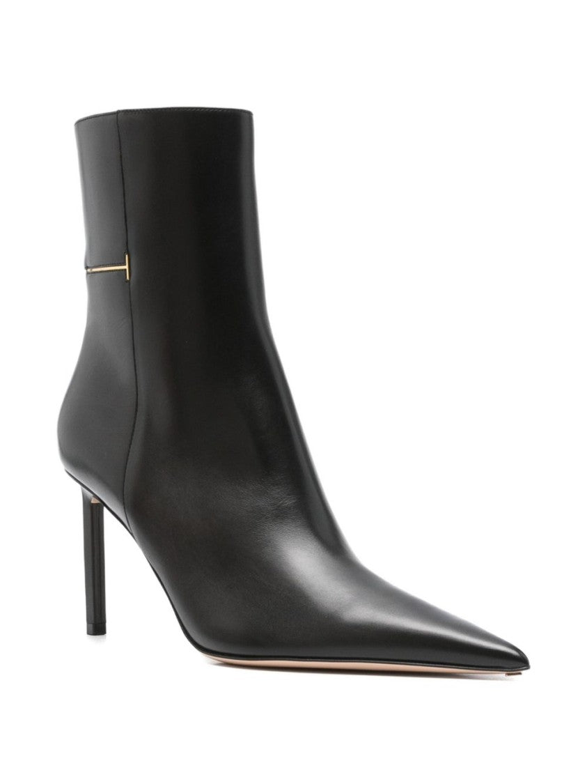 Tom Ford Black Ankle Boots In Smooth Calf Leather