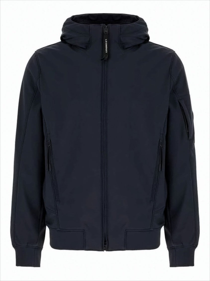 C.P. Company Fitted Blue Hooded Jacket With Zippered Pockets