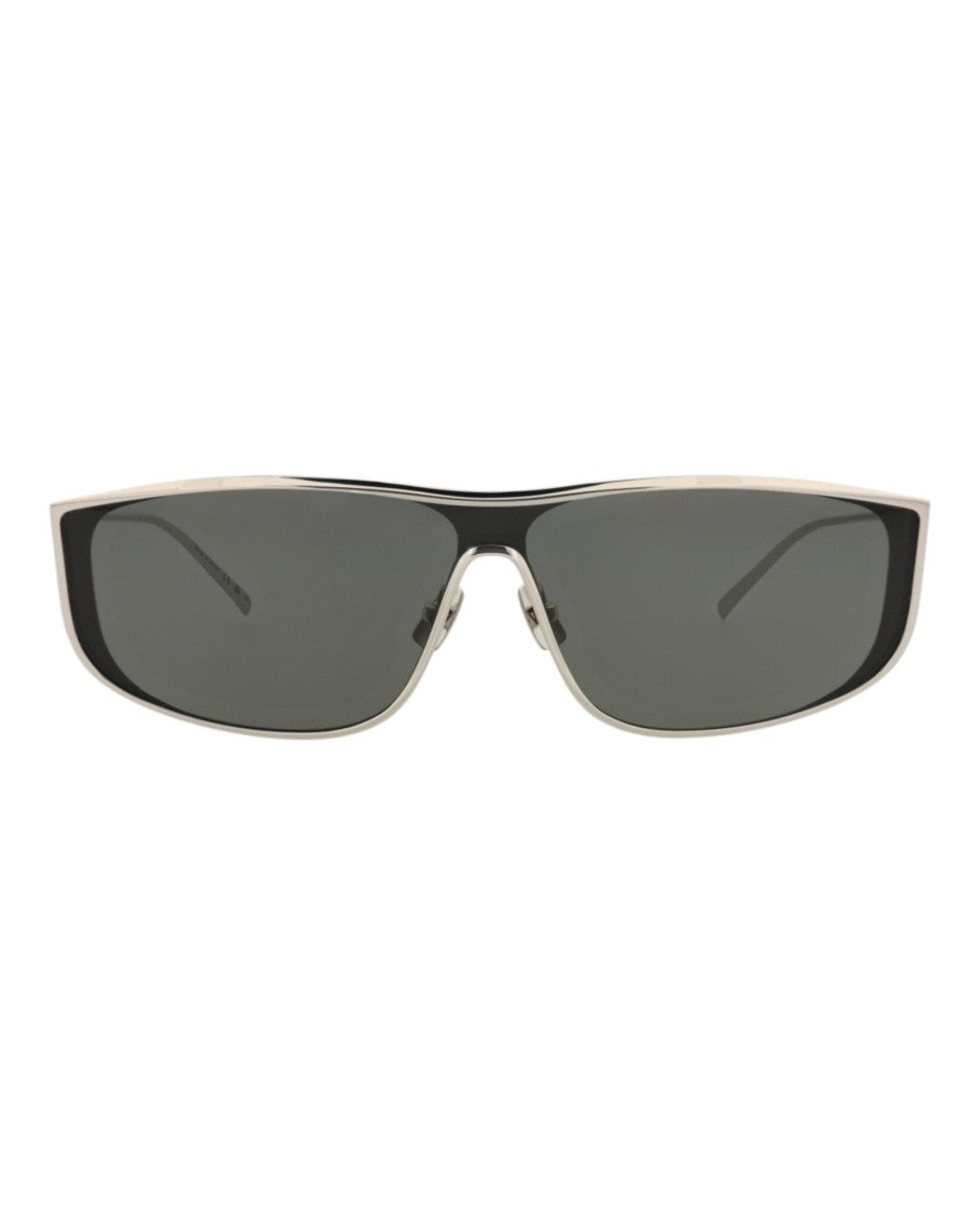 Saint Laurent Shield-Frame Metal Sunglasses