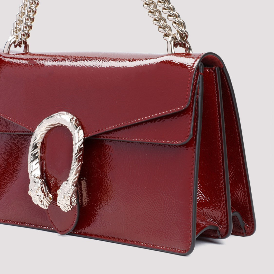 Gucci Gucci Dionysus Shoulder Bag In Glossy Red Leather