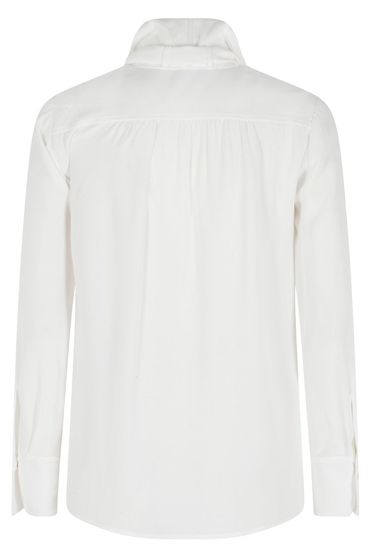 Elisabetta Franchi White Georgette Organza-Inserts Viscose Shirt