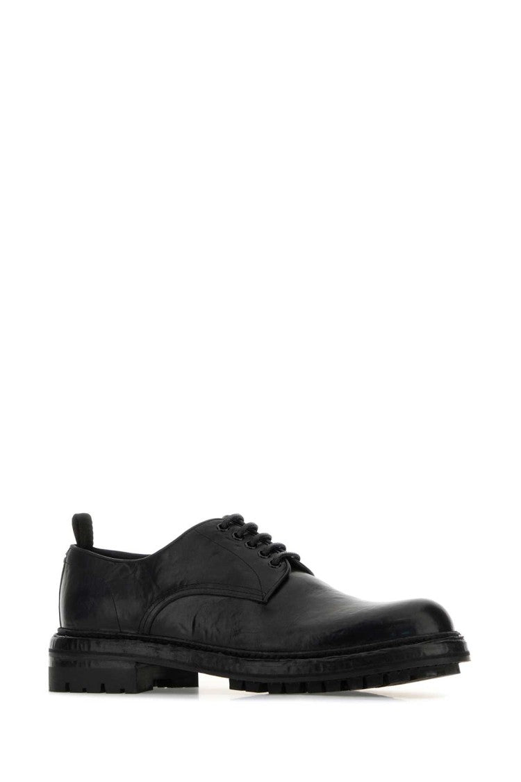 Dolce & Gabbana Black Leather Lace-Up Shoes