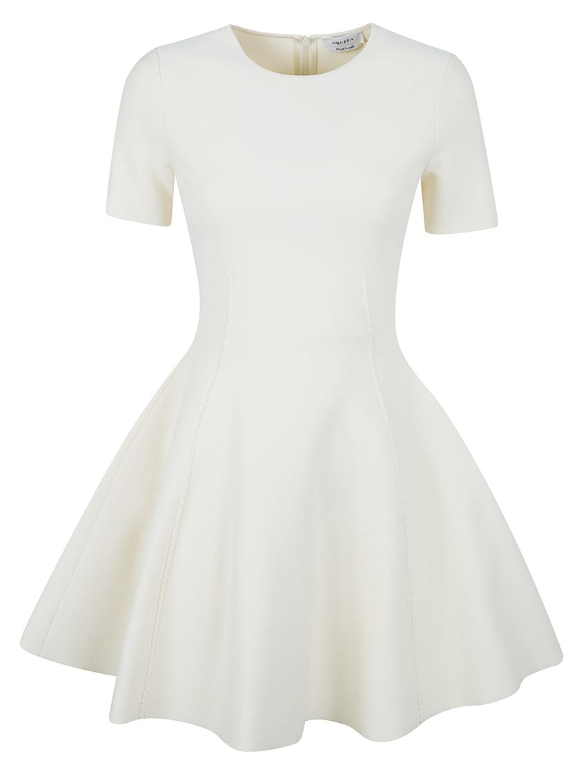 Alexander Mcqueen Ivory Fitted Mini Dress