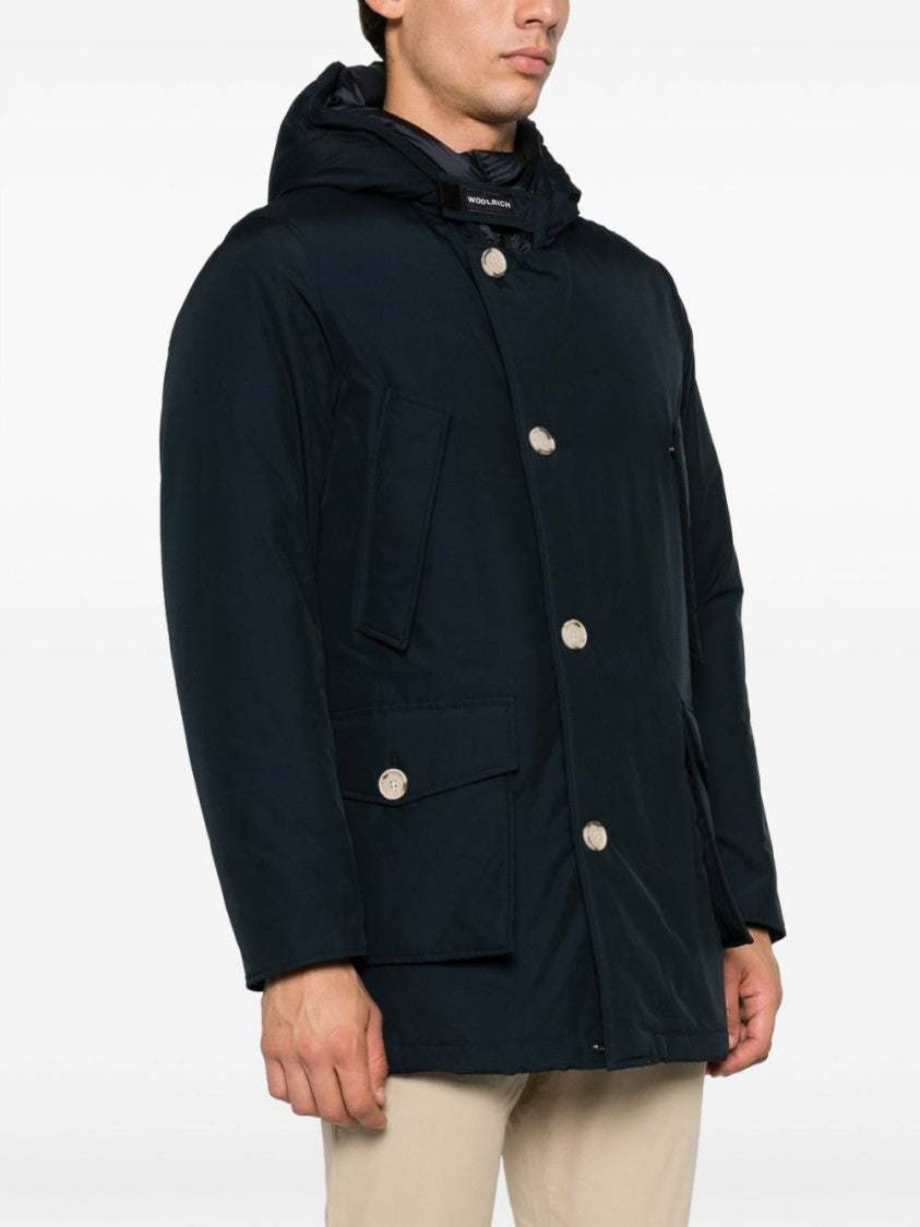 Woolrich Navy Blue Cotton Blend Down-Filled Parka
